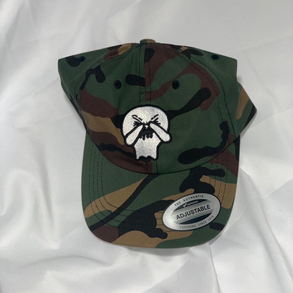 Ghost face logo dad hat camo patterned